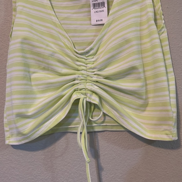 PACSUN YELLOW AND WHITE STRIPED SHIRT NWT - Picture 2 of 6